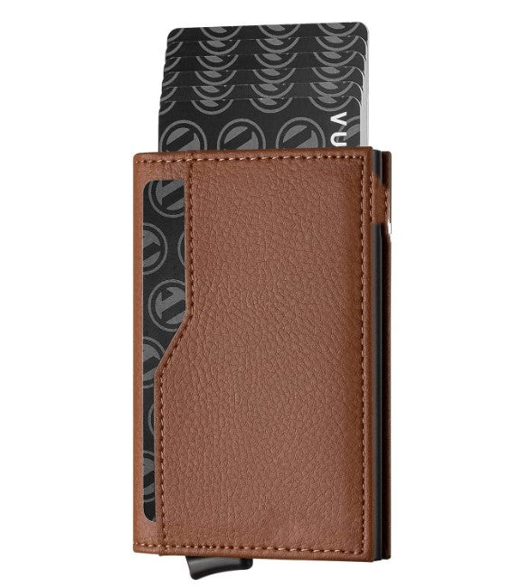 RFID Blocking Automatic Leather Wallet with ID Windows