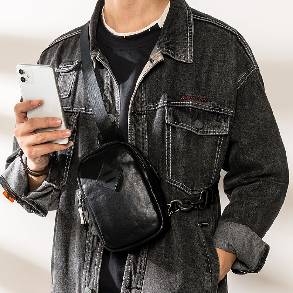 Men's New Fashion Leather Chest Bag