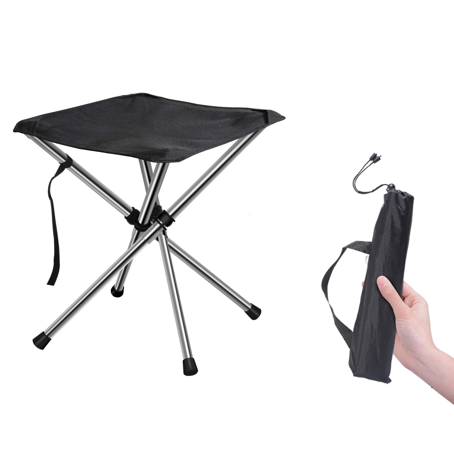 Cambyso Camping Stools Foldable Chair Super Lightweight Portable Chair Backpack Chair Folded Size 1.2 * 1.2 * 19 Inches for Trekking Fishing Sporting Tanning