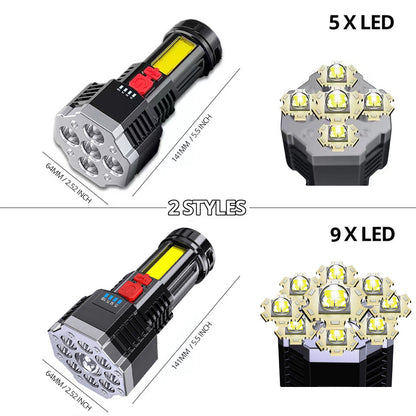 Portable USB Rechargeable Multi-function Flashlight