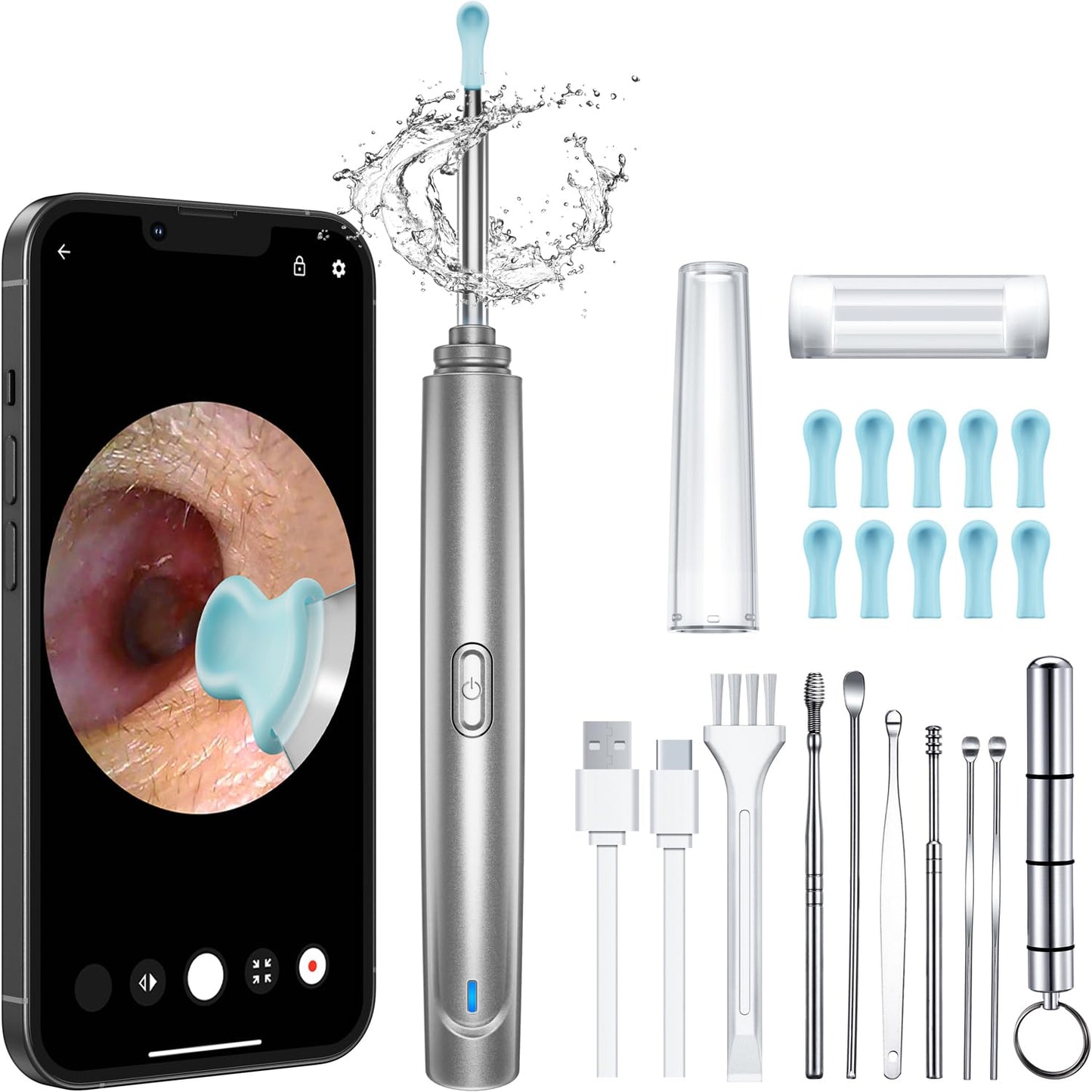 Ear Wax Removal Tool Camera 1296P HD Camera and 6 LED Lights Ear Cleaner with Camera 1296P HD Camera and 6 LED Lights Ear Cleaning kit Ear Wax Removal Kit
