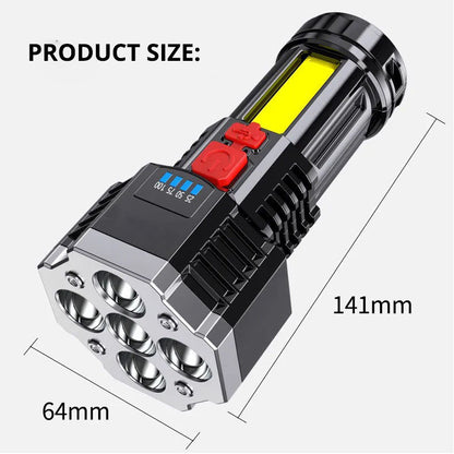 Portable USB Rechargeable Multi-function Flashlight