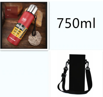 Stainless Steel Insulated Water Bottle with Portable Travel Lid, 500ml–1500ml (Outdoor Thermos Flask)