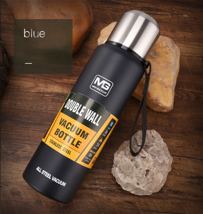 Stainless Steel Insulated Water Bottle with Portable Travel Lid, 500ml–1500ml (Outdoor Thermos Flask)