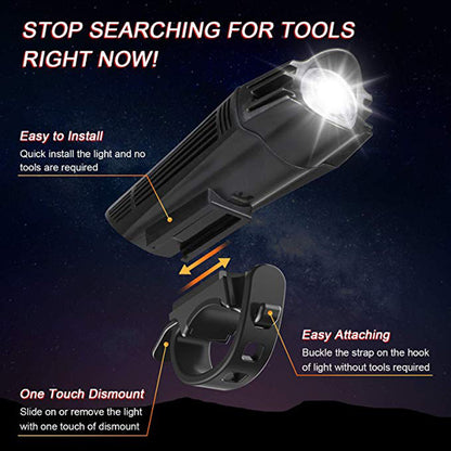 USB Rechargeable Front Bicycle Light for Mountain Bikes