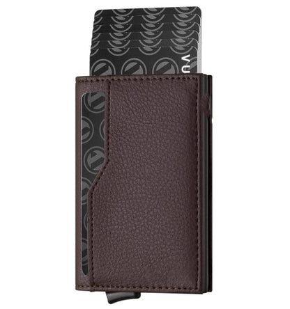 RFID Blocking Automatic Leather Wallet with ID Windows
