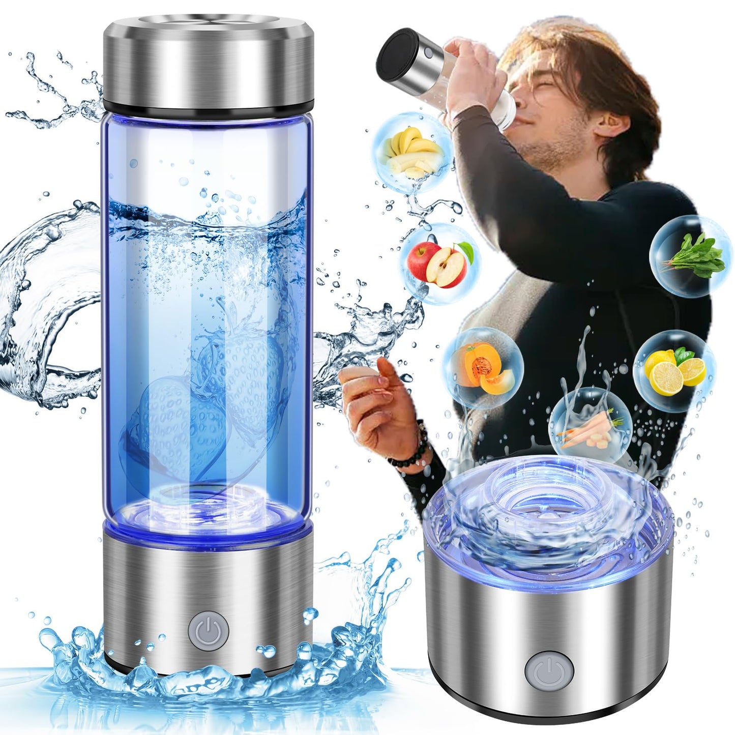 2025 New Hydrogen Water Bottle 420ml Hydrogen Water Generator with Advanced SPE PEM