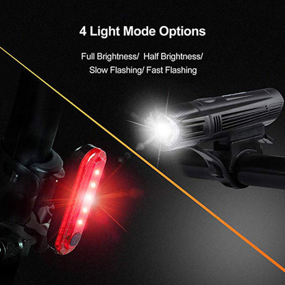USB Rechargeable Front Bicycle Light for Mountain Bikes