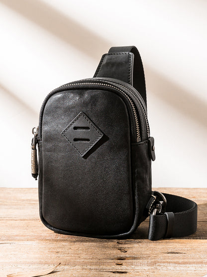 Men's New Fashion Leather Chest Bag