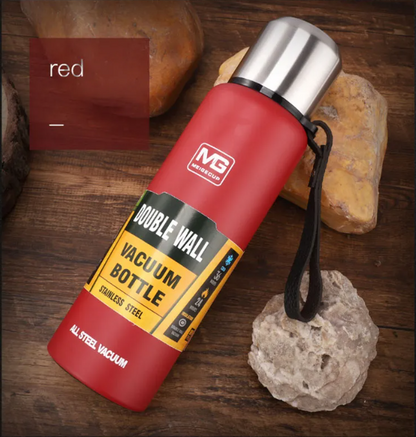 Stainless Steel Insulated Water Bottle with Portable Travel Lid, 500ml–1500ml (Outdoor Thermos Flask)